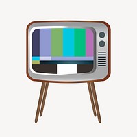 Vintage television sticker, utility illustration psd. Free public domain CC0 image.