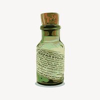 Potion bottle sticker, object illustration psd. Free public domain CC0 image.
