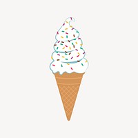 Sprinkle ice-cream sticker, dessert illustration psd. Free public domain CC0 image.