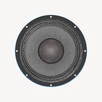 Speaker sticker, object illustration psd. Free public domain CC0 image.