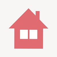 House sticker, real estate icon illustration psd. Free public domain CC0 image.