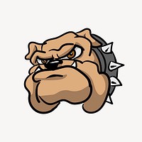 Cartoon Bulldog sticker, animal illustration psd. Free public domain CC0 image.