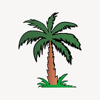 Palm tree sticker, botanical illustration psd. Free public domain CC0 image.