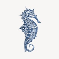 Seahorse sticker, animal illustration vector. Free public domain CC0 image.