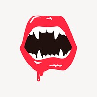 Vampire fangs sticker, Halloween illustration vector. Free public domain CC0 image.