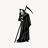 Grim reaper sticker, Halloween illustration vector. Free public domain CC0 image.