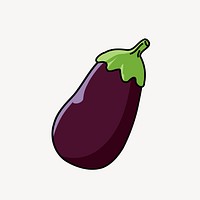 Eggplant sticker, vegetable illustration vector. Free public domain CC0 image.