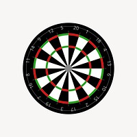 Dartboard sticker, entertainment illustration vector. Free public domain CC0 image.