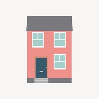 Cartoon house sticker, architecture illustration vector. Free public domain CC0 image.