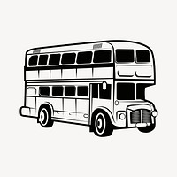 Double-decker bus drawing, vehicle illustration vector. Free public domain CC0 image.