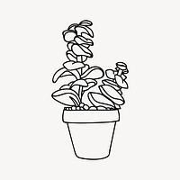 Minimal potted plant drawing, line art illustration. Free public domain CC0 image.