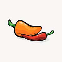 Chili pepper sticker, vegetable illustration vector. Free public domain CC0 image.