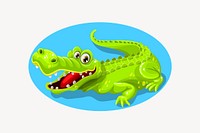 Smiling crocodile clipart, animal cartoon illustration. Free public domain CC0 image.