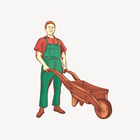 Male farmer clipart, job illustration. Free public domain CC0 image.