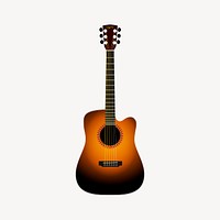 Acoustic guitar clipart, musical instrument illustration. Free public domain CC0 image.