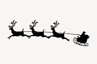 Santa sleigh drawing, Christmas illustration psd. Free public domain CC0 image.