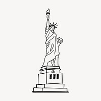 Statue of Liberty drawing, landmark illustration. Free public domain CC0 image.