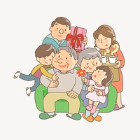 Cute family clipart, cartoon illustration. Free public domain CC0 image.