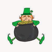 Leprechaun Irish mythical creature clipart, Saint Patrick's celebration illustration psd. Free public domain CC0 image.