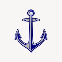 Anchor sticker, object illustration vector. Free public domain CC0 image.