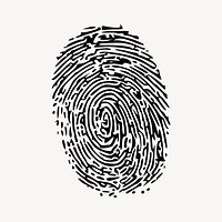 Fingerprint drawing, biometric illustration vector. Free public domain CC0 image.