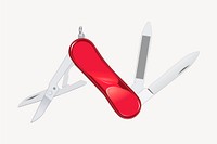 Swiss knife clipart, tool illustration vector. Free public domain CC0 image.