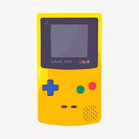 Handheld game console clipart, retro illustration. Free public domain CC0 image.