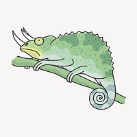 Chameleon clipart, animal illustration vector. Free public domain CC0 image.