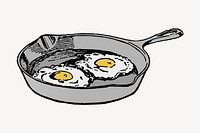 Fried eggs clipart, food illustration psd. Free public domain CC0 image.