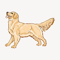 Golden Retriever dog clipart, animal illustration psd. Free public domain CC0 image.