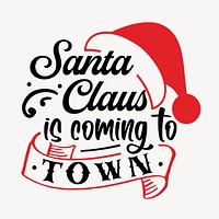 Santa Claus typography clipart, Christmas illustration vector. Free public domain CC0 image.