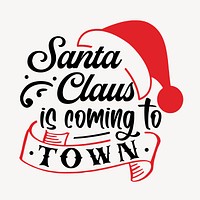 Santa Claus typography clipart, Christmas illustration. Free public domain CC0 image.