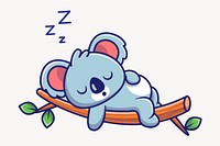 Sleeping koala clipart, animal cartoon illustration. Free public domain CC0 image.