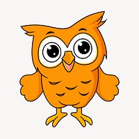 Cute owl clipart, animal cartoon illustration vector. Free public domain CC0 image.