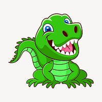 Smiling crocodile clipart, animal cartoon illustration psd. Free public domain CC0 image.