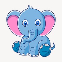 Baby elephant clipart, animal cartoon illustration vector. Free public domain CC0 image.