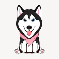 Baby husky clipart, animal cartoon illustration vector. Free public domain CC0 image.