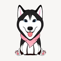 Baby husky clipart, animal cartoon illustration. Free public domain CC0 image.