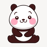 Cute panda clipart, animal cartoon illustration vector. Free public domain CC0 image.