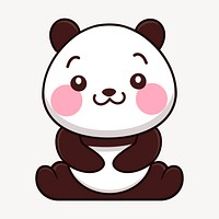 Cute panda clipart, animal cartoon illustration psd. Free public domain CC0 image.