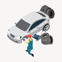 Car mechanic man clipart, transportation illustration vector. Free public domain CC0 image.