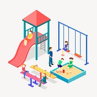 Playground clipart, colorful illustration. Free public domain CC0 image.