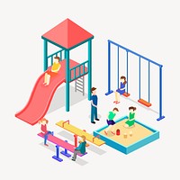 Playground clipart, colorful illustration psd. Free public domain CC0 image.