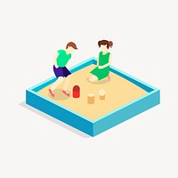 Sandbox clipart, playground equipment illustration. Free public domain CC0 image.