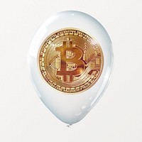 Financial insurance, bitcoin in clear balloon