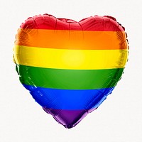 LGBTQ rainbow flag heart balloon clipart, pride graphic