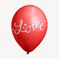 Love typography balloon clipart, Valentine's celebration graphic