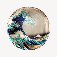 Great Wave Off Kanagawa balloon clipart, traditional painting photo, remixed by rawpixel