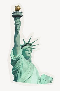 Statue of Liberty on a rough cut paper effect design