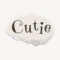Cutie typography on torn paper note
